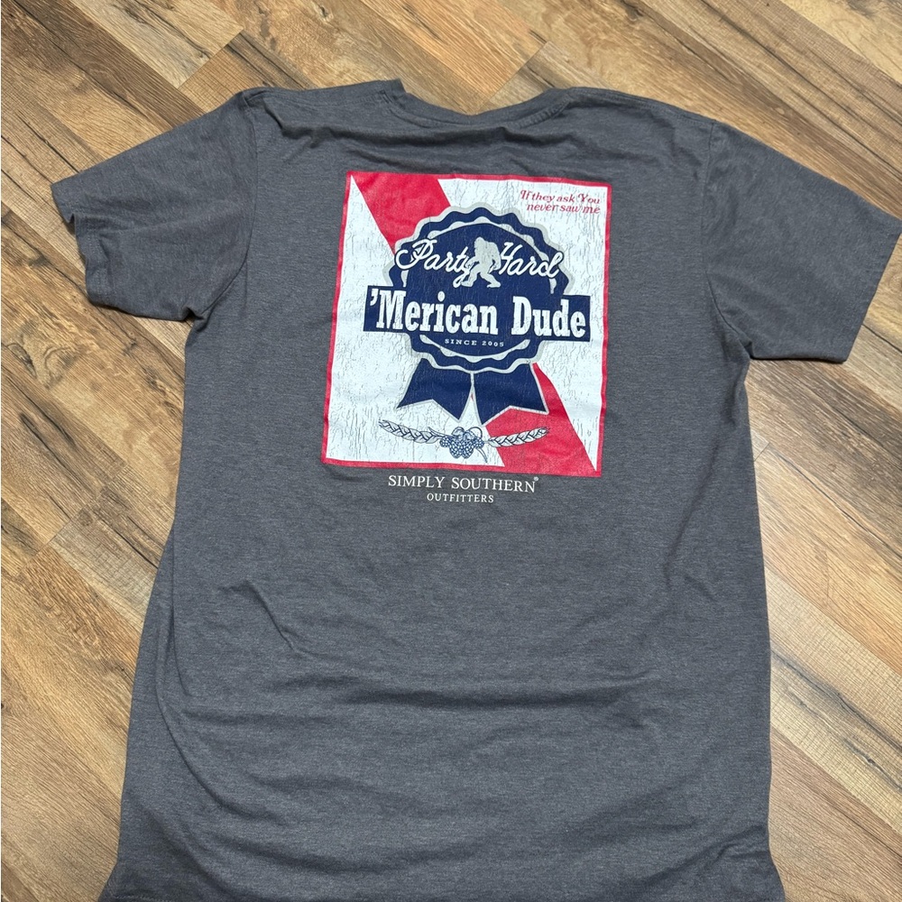 Simply Southern Gray 'Merican Dude Tee